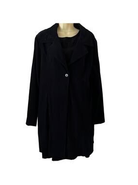 Victoria Moon Vintage Dark Navy Blue 2 Piece Dress and Coat Woman Size 14